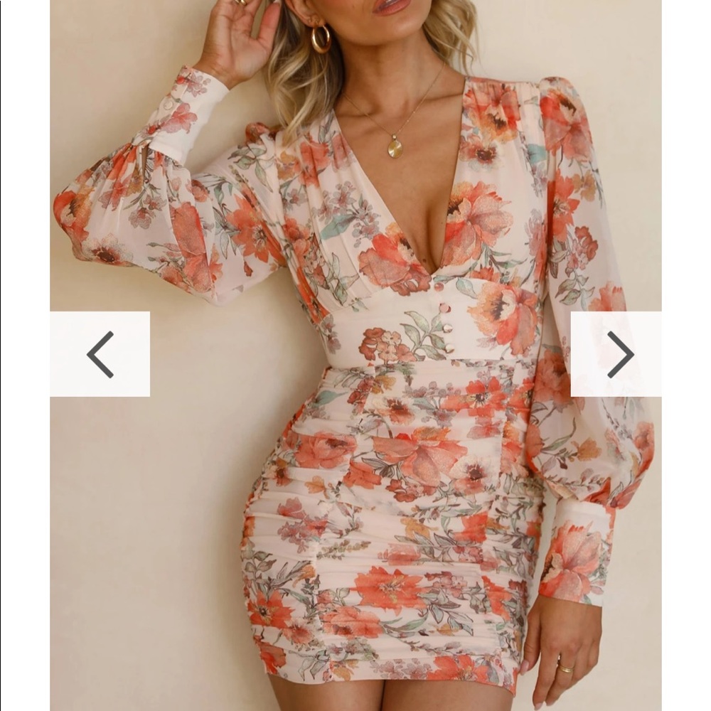 Long Sleeve Floral Mini Dress